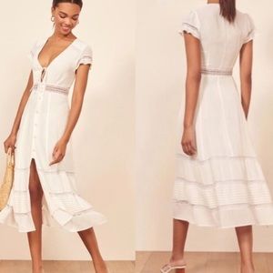 Reformation Dress - 2017 - White Viscose XS